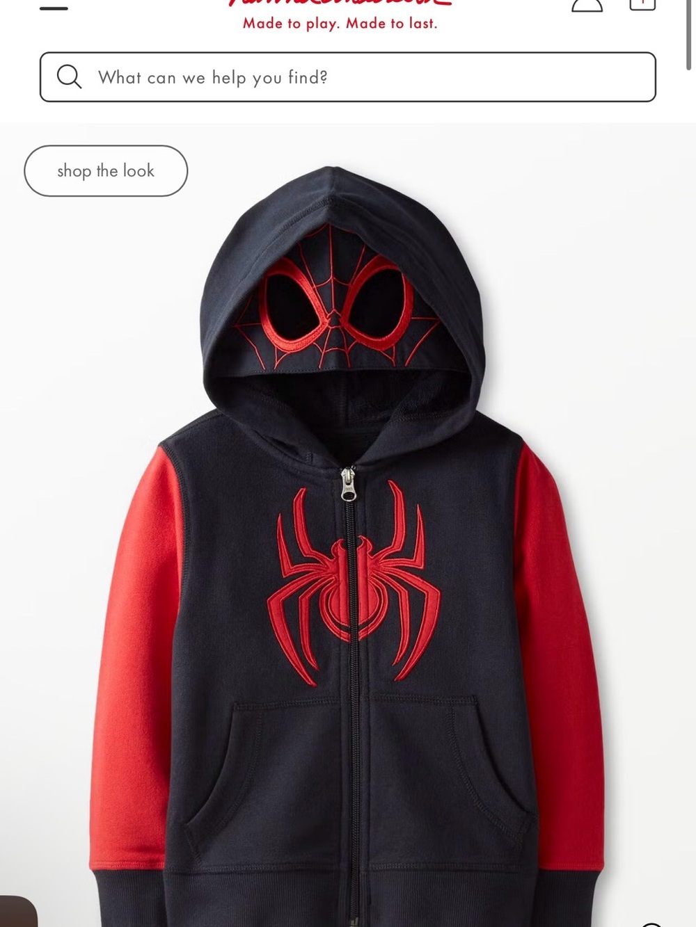 Marvel Kids' Spider-Man Black & Red Hooded Zip-Up Sweatshirt